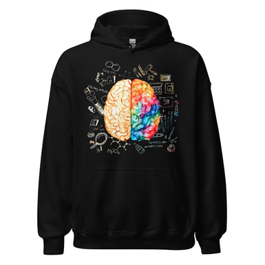 Psychology Hoodie - Brain Hemispheres (Unisex)