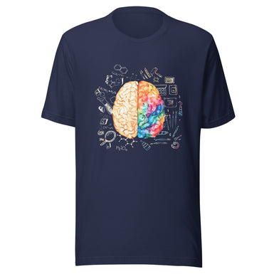 Psychology T-Shirt - Brain Hemispheres (Unisex)